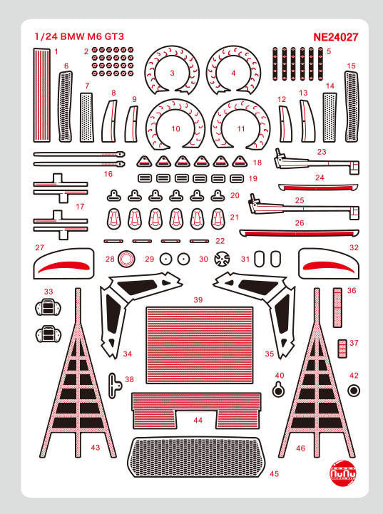 Platz 1/24 BMW M6 GT3 2020 Detail Up Parts NE24027